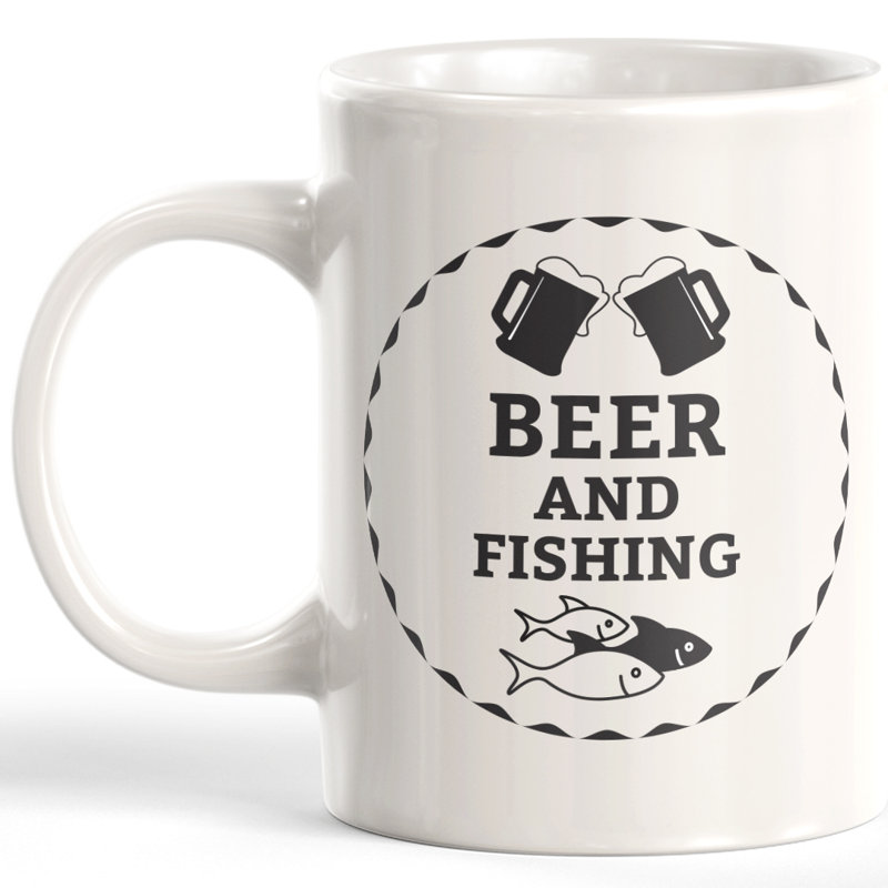 Chope à bière et pêche, 11 oz, Céramique