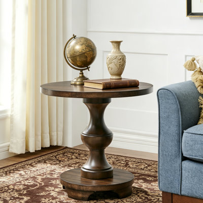 Caesar Traditional Round Pedestal End Table