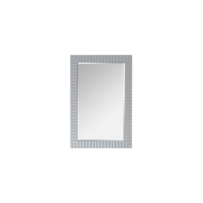 Laspisa Wood Convex Wall Mirror, Paris Gray, 36" x 36"
