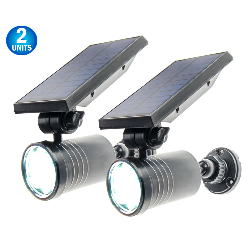 LED Solar Power Dusk to Dawn Outdoor Security Spot Light with Motion Sensor (Pack of 2)