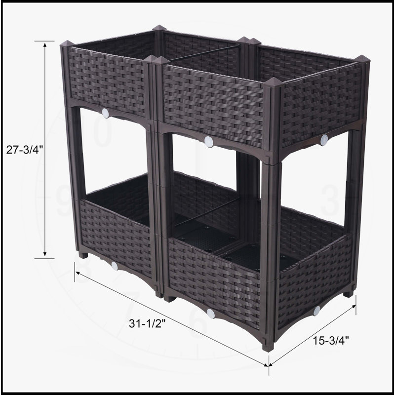 Jardinière surélevée pour jardinière - jardinière surélevée, Brun