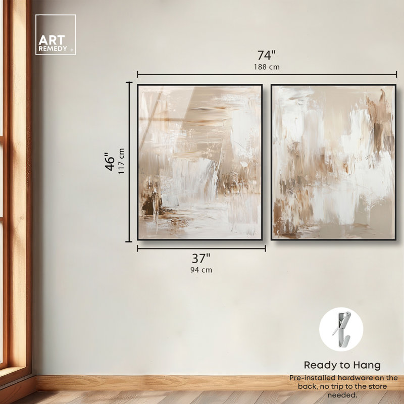 «Latte Layers Duo», ensemble de reproductions d'art mural encadrées par Art Remedy, cadre noir, 36 x 45, H 46 po x l 37 po