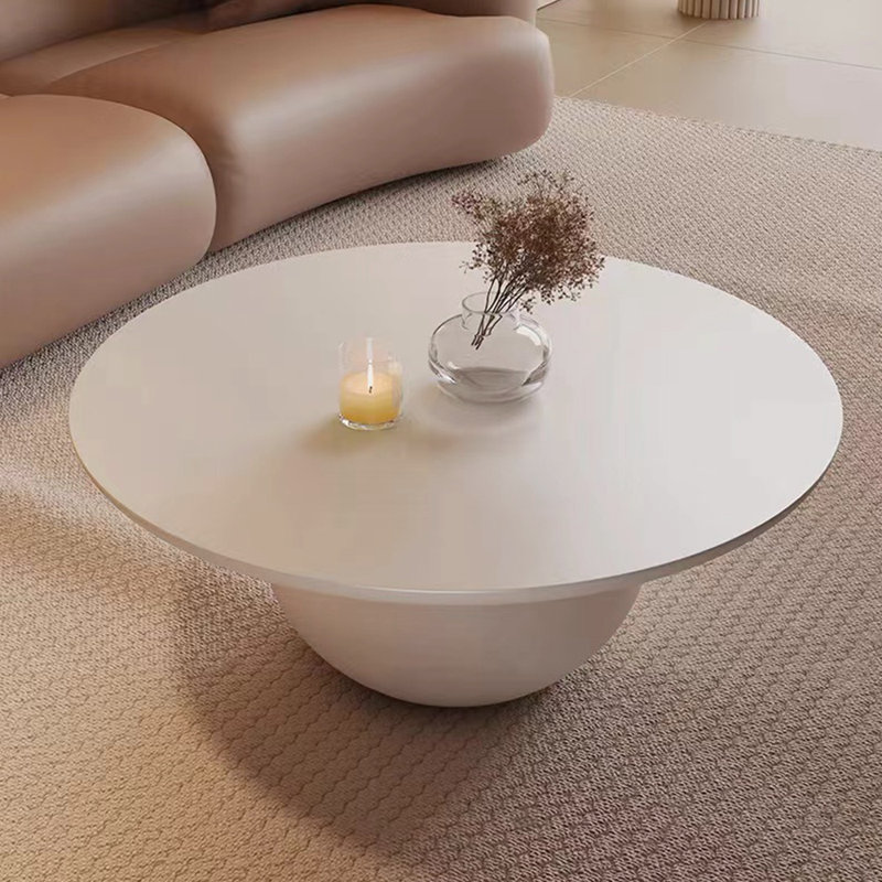 Table basse simple de style italien, Blanc cassé, Blanc cassé