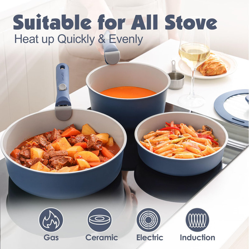 Persas 17 - Piece Aluminum Cookware Set, Blue