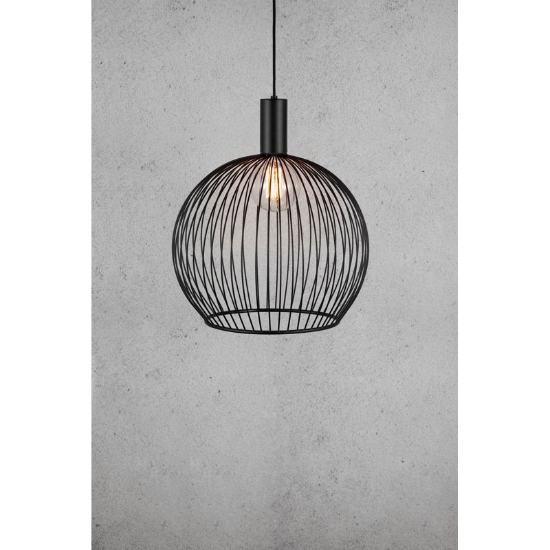 1 - Light Black Sphere Pendant, 54.5cm H x 50cm W x 50cm D