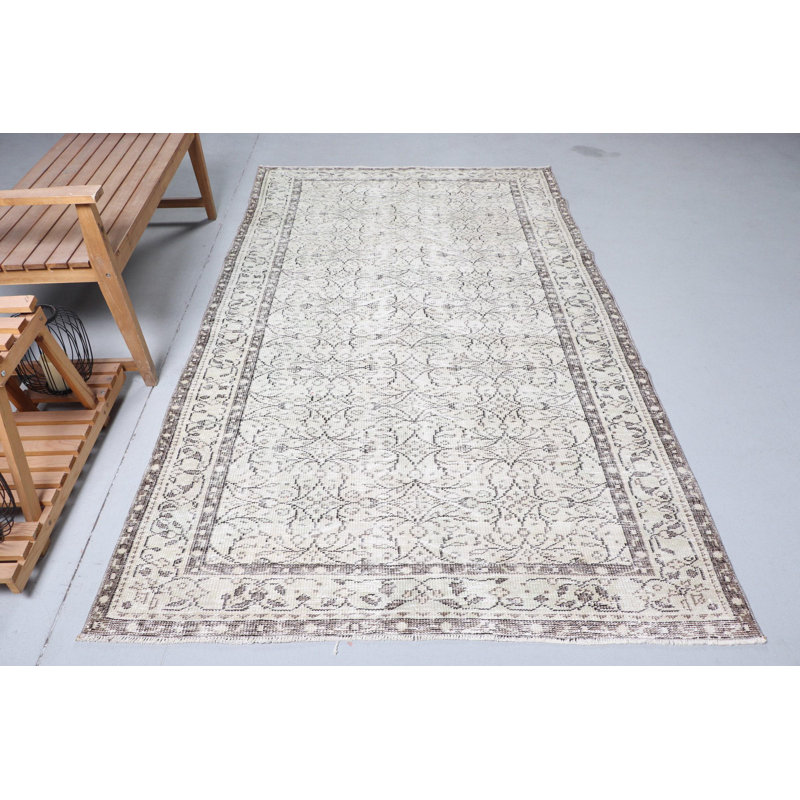 Tapis turc beige rétro - Tapis tissé à la main Anatolian pour un décor élégant