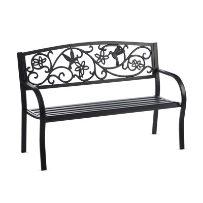 Banc de jardin en métal hummingbird-noir