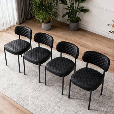 Faux Leather Tufted Upholstered Armless Dining Chair