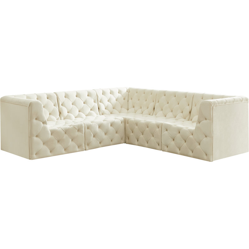 Canapé modulaire Klecka, Velours crème