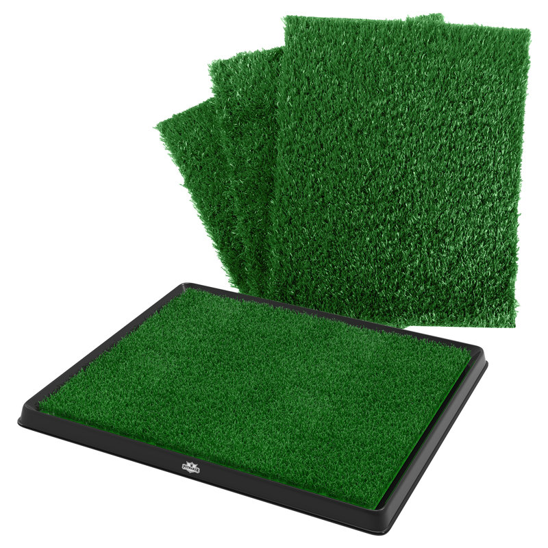 PETMAKER Dog Grass Potty Training Tray with Pads, Small (20" W x 16" D x 1.25" H)