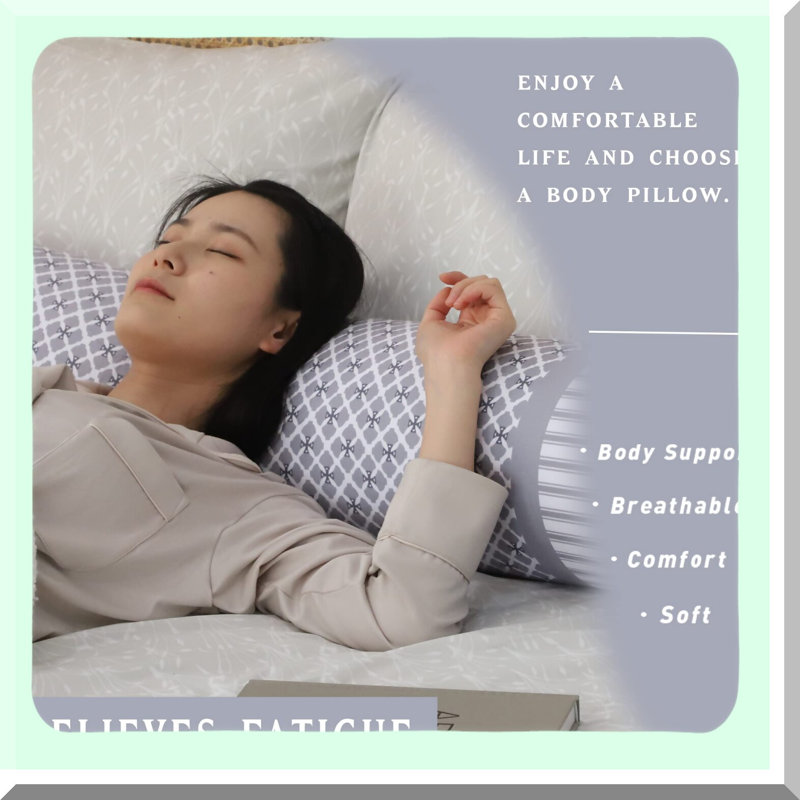 CozySleep Body Cylinder Pillow - Full Body Pillow for Adults, Detachable Cover, Hugging Pillow for Sleeping