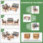 Ensemble de table de conversation et chaise en bois d'acacia tissé à la main 4 pièces Bay Isle Home ™