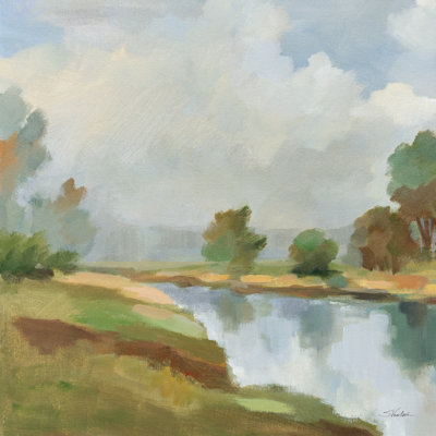 Rivière et nuages II sur toile