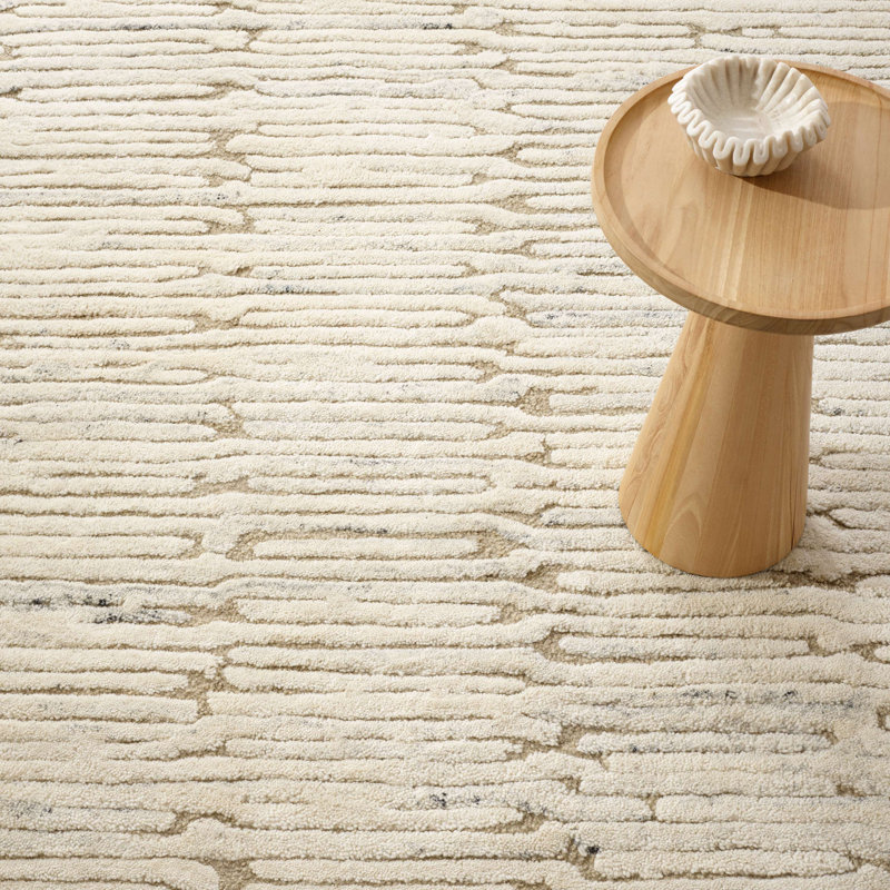 Malone Everglade Hand Tufted Wool Rug, Rectangle 6' x 9', Oatmeal