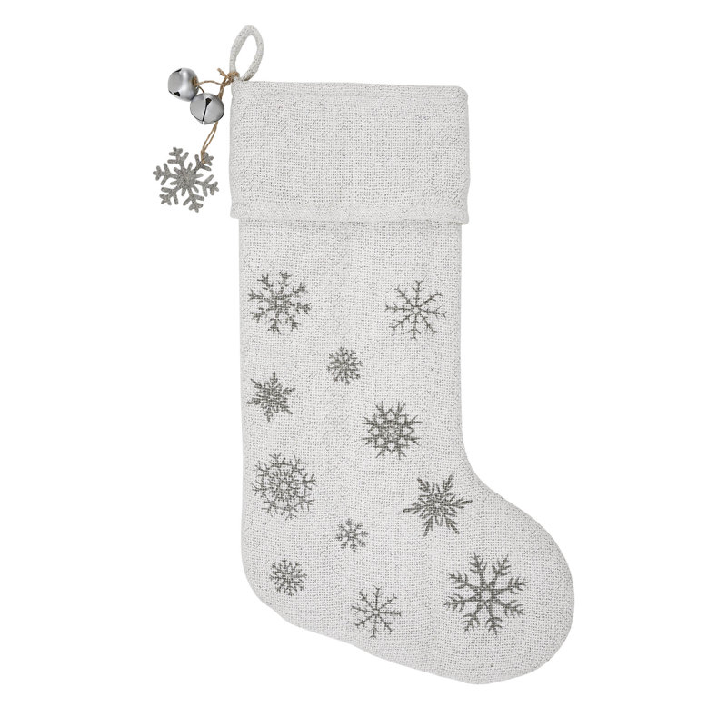 Chaussette de Noël en cotton, Blanc antique