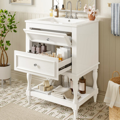 Meuble-lavabo 24 po avec lavabo en céramique