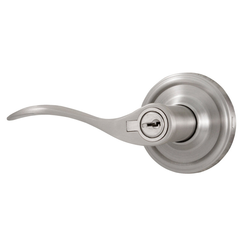 Levier de porte à clé Bordeau, Nickel satiné, Gauche
