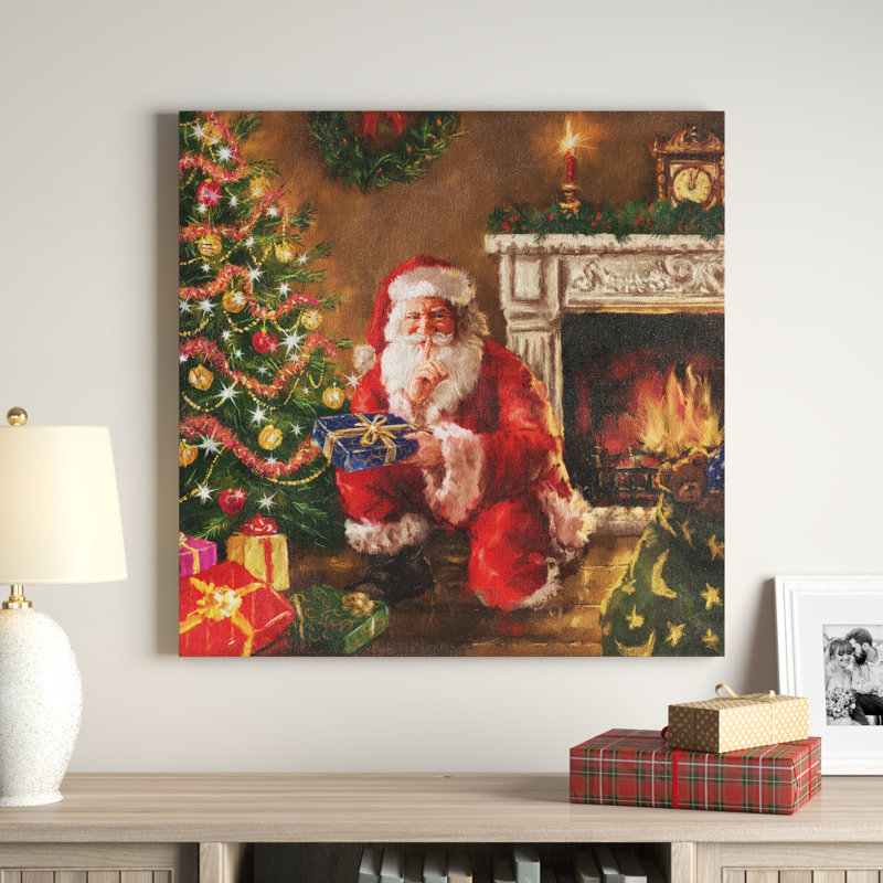 Santa's Secret - Wrapped Canvas Print, 10" H x 10" W x 1.5" D