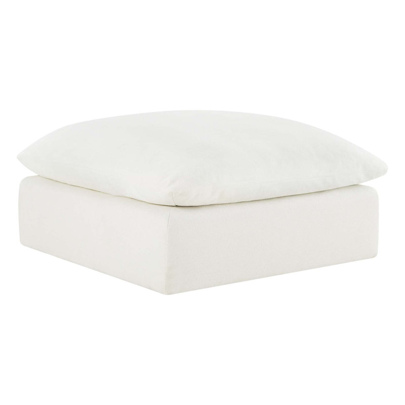 Repose-pieds rembourré Annabella, Chenille Elite Performance texturée ivoire Elite