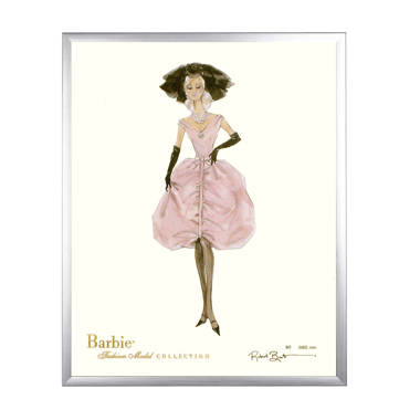 PicturePerfectInternational Barbie®™ In Black Dress With Straw Hat Framed  On Paper by Robert Best Print & Reviews