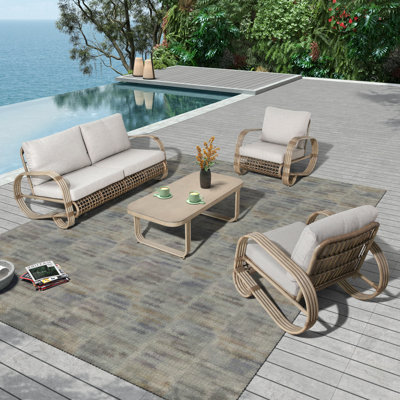 4 - Person Patio Conversation Set with Cushions