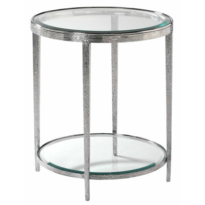 Table de bout en verre avec rangement