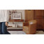 Fauteuil demi-tonneau pivotant en cuir véritable de 29 po Pocono avec base en bois massif Pocono-1347145376