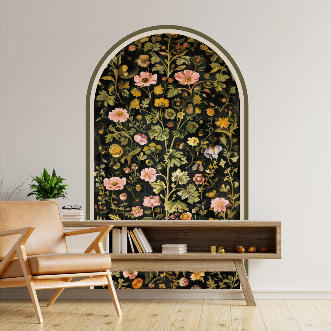 Peel and Stick Floral Botanical Wallpaper, Accent Wall Art, Removable Trendy Wall Art ART TERRITORY