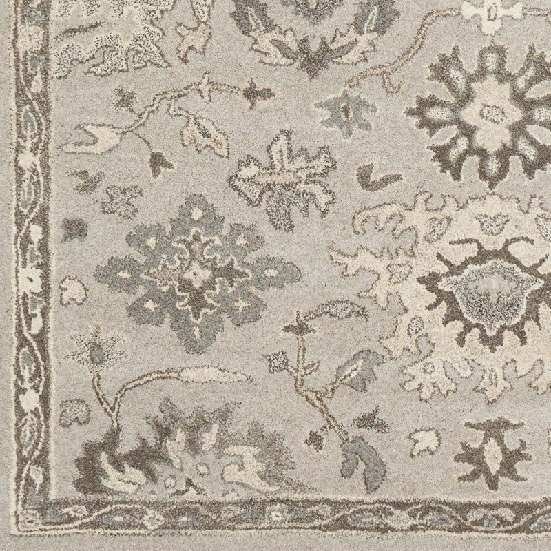Tapis beige / gris en laine touffeté à la main Minonk, Rectangle 12 pi x 15 pi