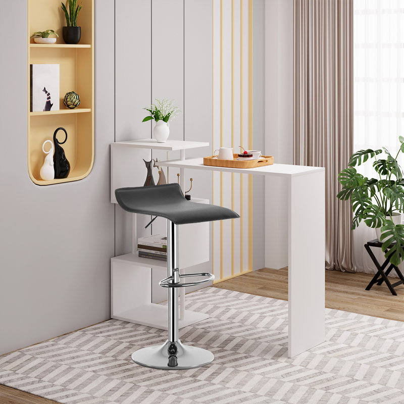 Abeni Height Adjustable Swivel Bar Stool, Black