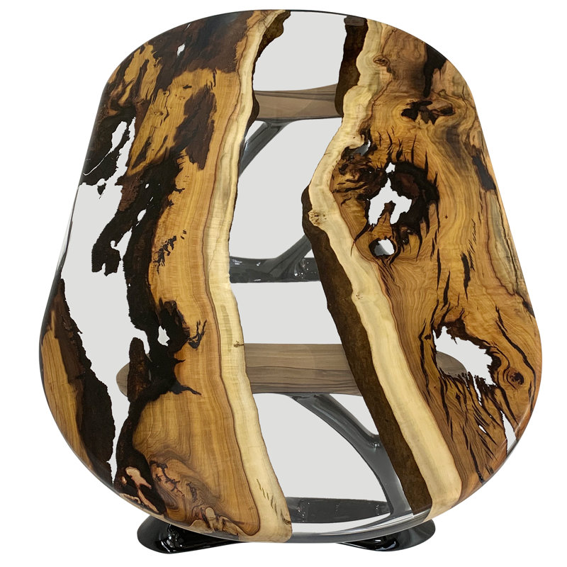 Rhadios Oval Walnut Wood Dining Table, 48" W x 108.3" L