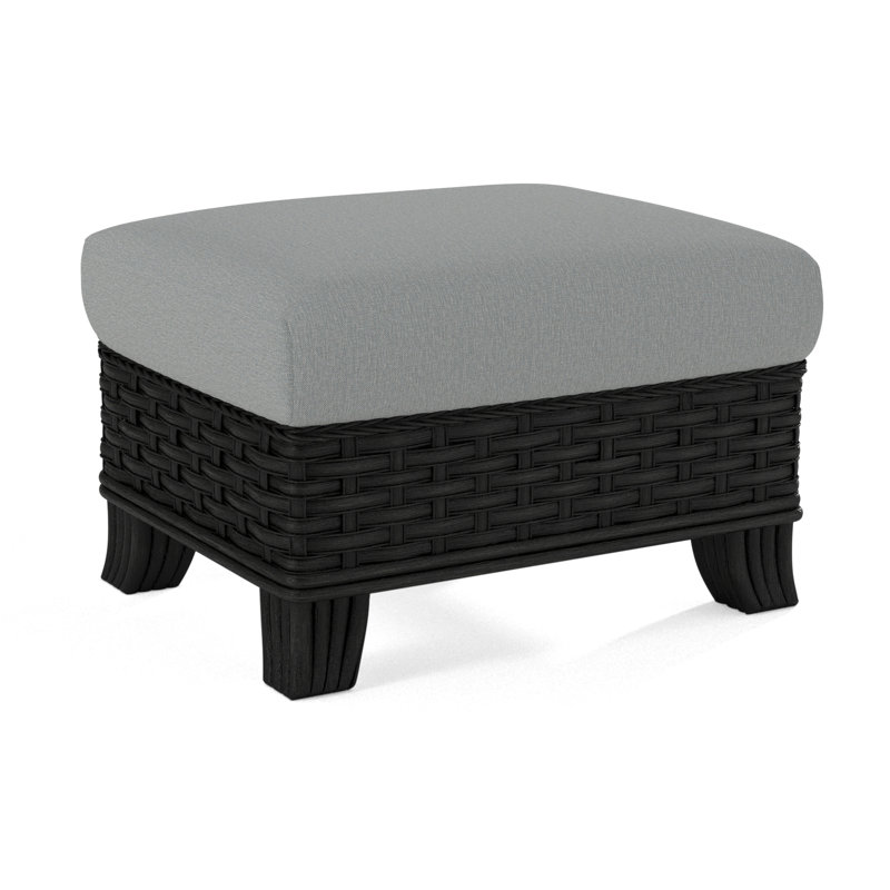 Repose-pieds Somerset, Tissu performance bleu clair, Noir