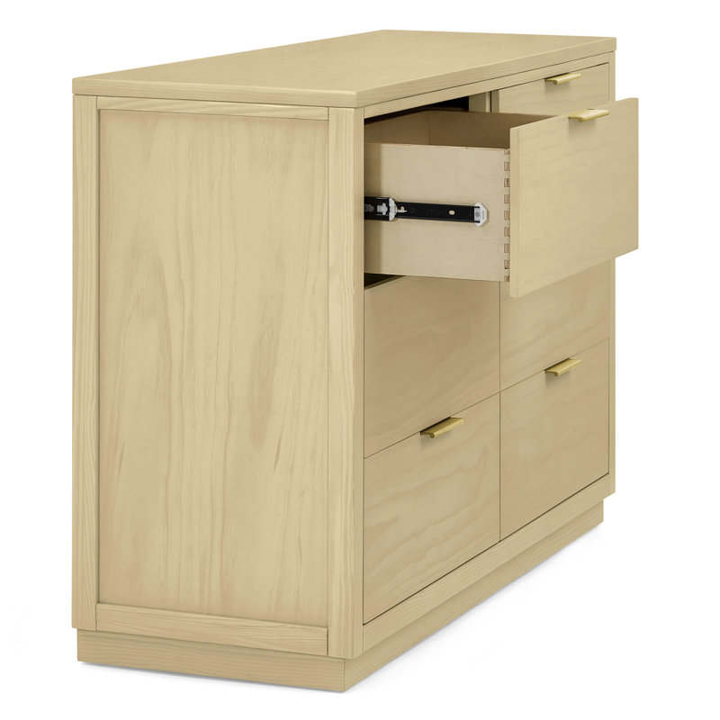 Commode 6 tiroirs Delta Children Forever Naturals - entièrement assemblée, grès naturel, Crème / doré