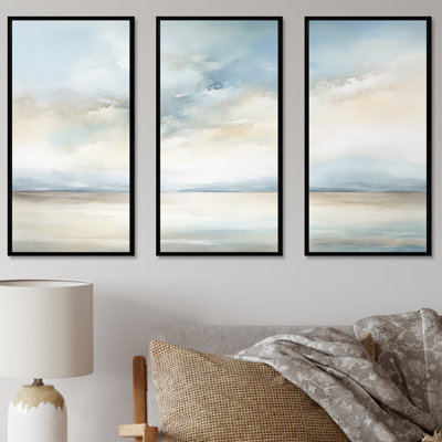 Minimalisme, ciel nuageux paysage IV - ensemble d'art sur toile ciel