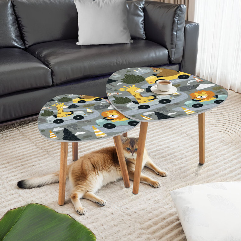 Ensemble de 2 tables basses gigognes Triangle