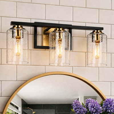 Nayomee Dimmable Vanity Light with Seeded Glass