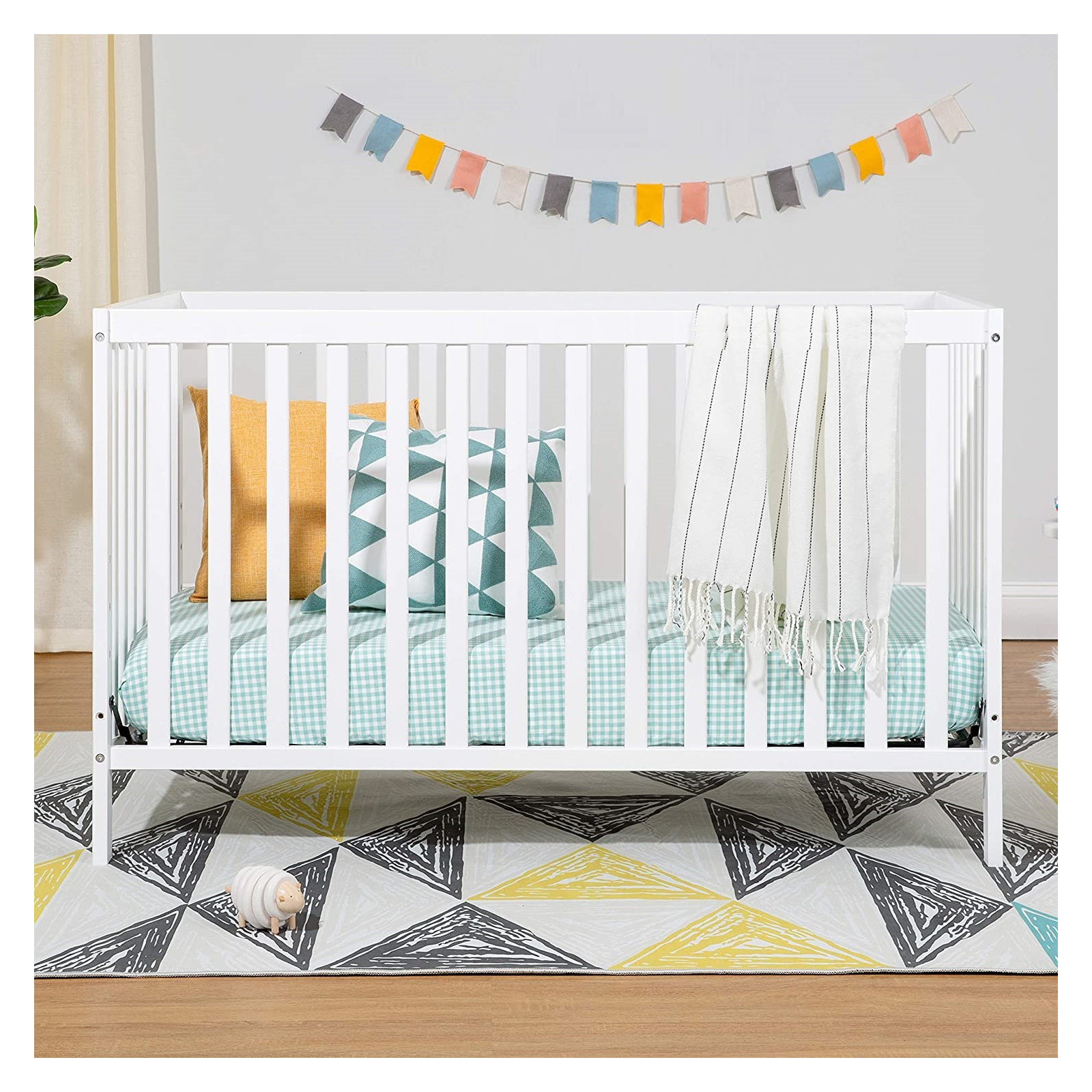 Union 4-in-1 Convertible Crib, White