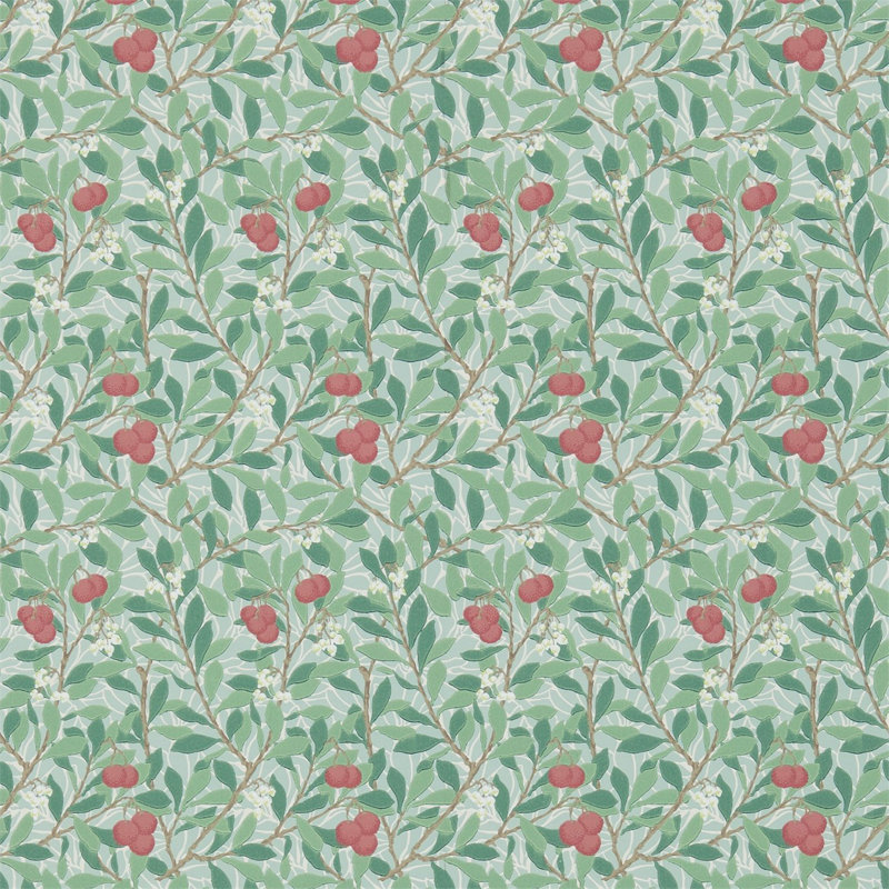 Arbutus Wallpaper, Thyme/Coral