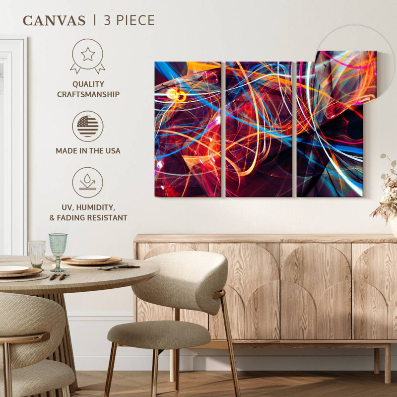 Neon Light Streams, 36" H x 57" W