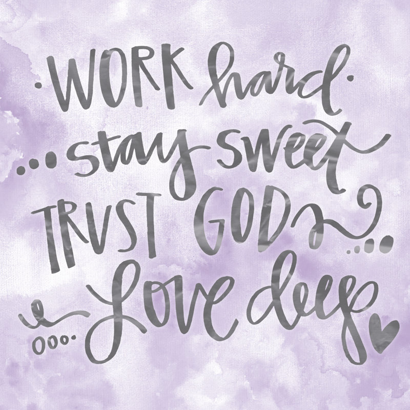 Work Trust Love - Wrapped Canvas Print, 30cm H x 30cm W x 3.8cm D