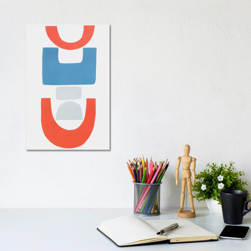 Primary Tribal Shapes II 1 Piece Wall Art on Canvas, 20.32 cm H x 30.48 cm W, Canvas