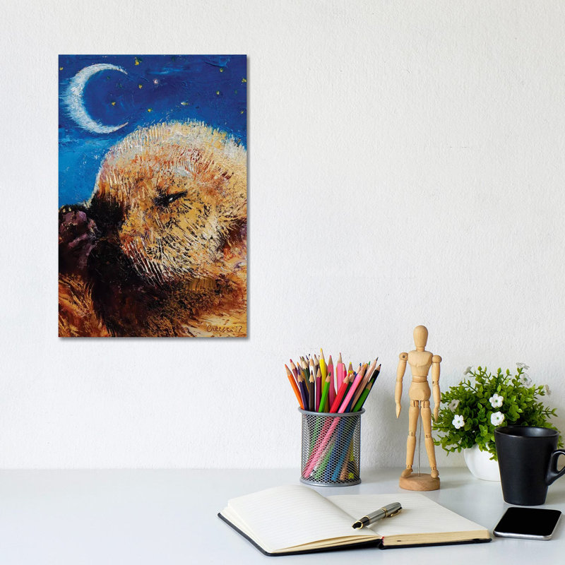 Sea Otter Pup 1 Piece Wrapped Canvas Painting, 20.32 cm H x 30.48 cm W