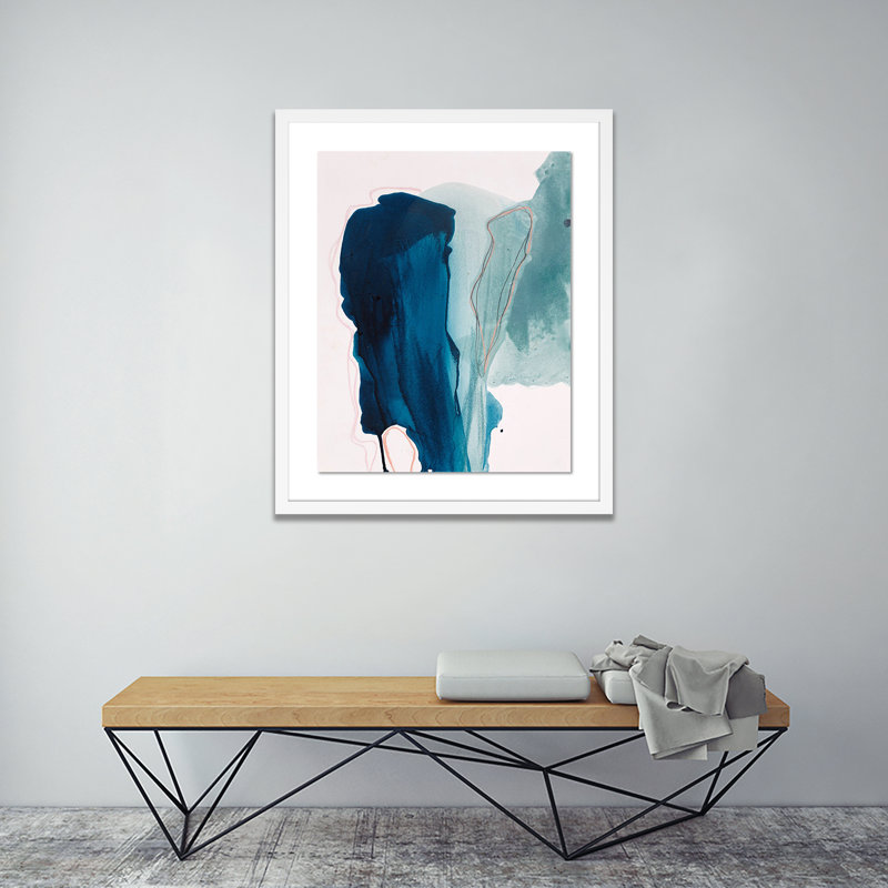 «Profondeur» par Kim Whiteside - Reproduction d'art sur papier encadrée, Blanc, H 60 po x l 48 po x P 2,5 po