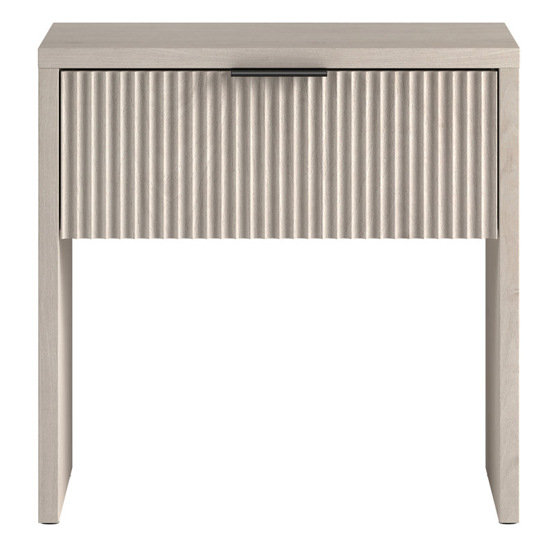 Atas 23.63cm W Bedside Table, White 