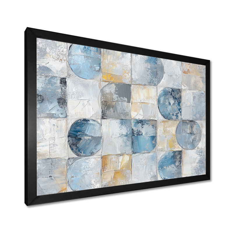 Leong - Geometric Wall Art, H 30 po x l 40 po, Noir, noir, noir, noir, Reproduction encadrée d'une seule photo