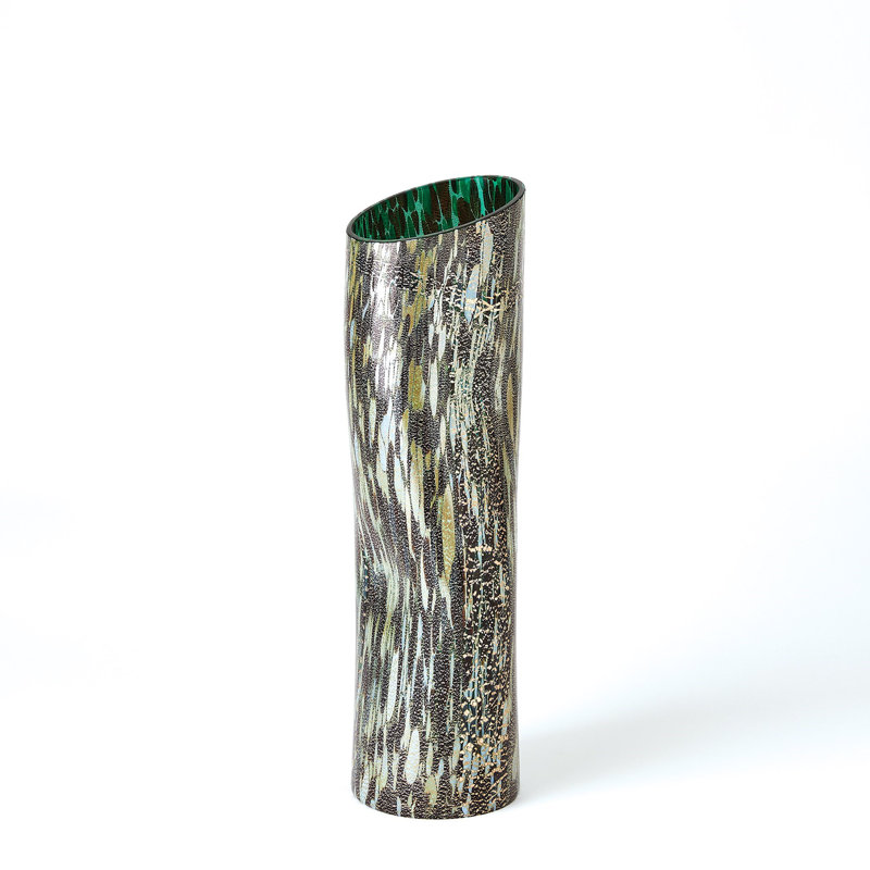Vase de table en verre, Macchio, H 17,25 po x l 5 po x P 5,5 po