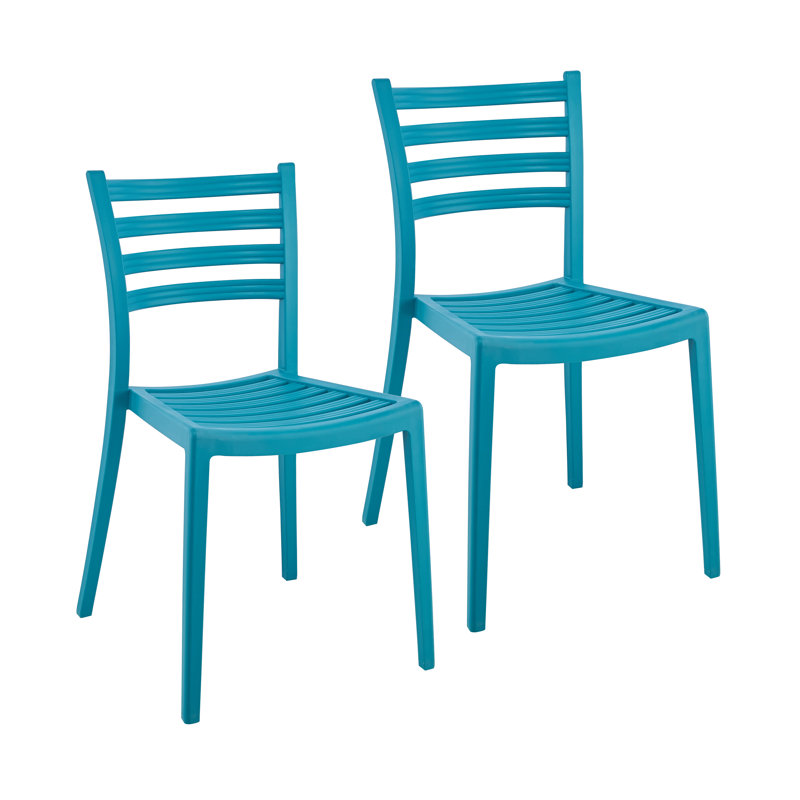 17.52'' H Stacking Side Chair, Blue, 2