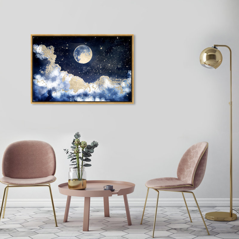 Astronomie et espace, châteaux dans le ciel, impression sur toile, H 24 po x l 36 po x 1,5 po, Toile encadrée d'or
