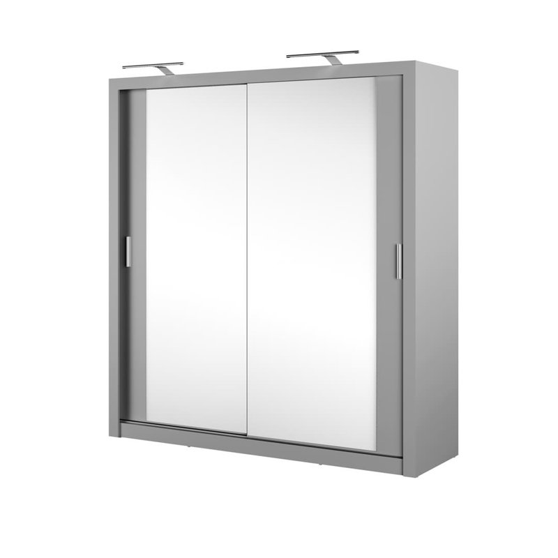 Benkley 2 Door Manufactured Wood Wardrobe, Matte Grey