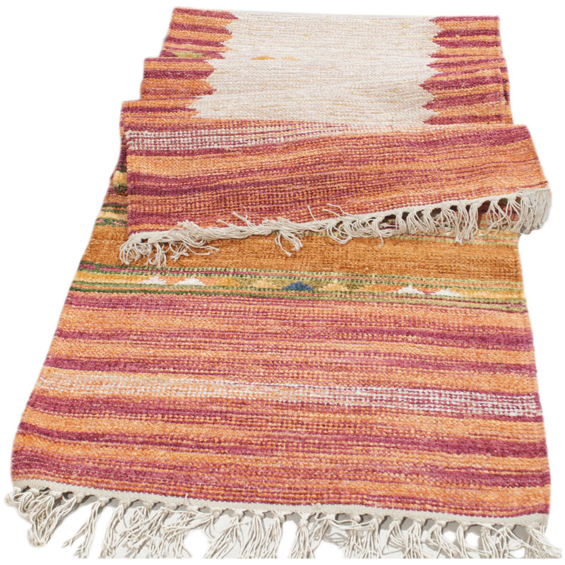 Runner Anaheim Geometric Cotton Flatweave 24cm X 94cm Area Rug